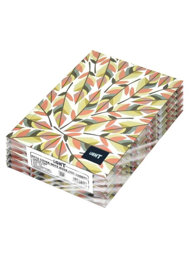 Light Hard Cover Notebook, Pack of 5 Pieces, Single Line, A4 Size, 100 Sheets - LINBA41807 - Image 1